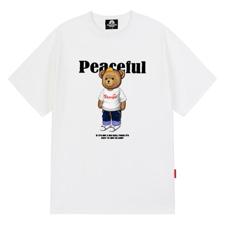 『TRIPSHION』 　ビッグ ベアスタンディング Tシャツ (White)