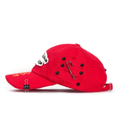 『BLACKBLOND』  ビッグスマイルパッチロゴキャップ (Red)