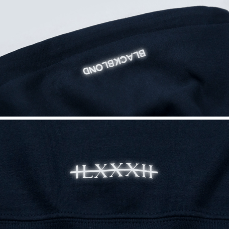 Blackblond Reflective Smile Logo Hoodie (Navy)