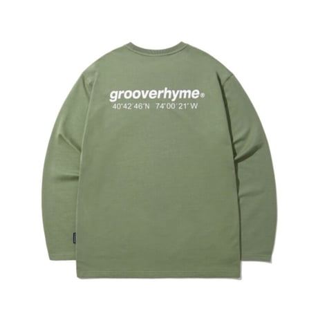 『grooverhyme』 　NYC ロケーションロングスリーブ Tシャツ (Light Khaki)