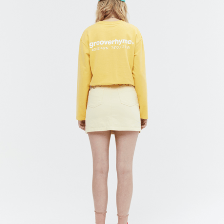 『grooverhyme』 　NYC ロケーションロングスリーブ Tシャツ (Yellow)