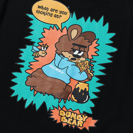 『grooverhyme』 　ハニーアンドピザ Tシャツ (Black)