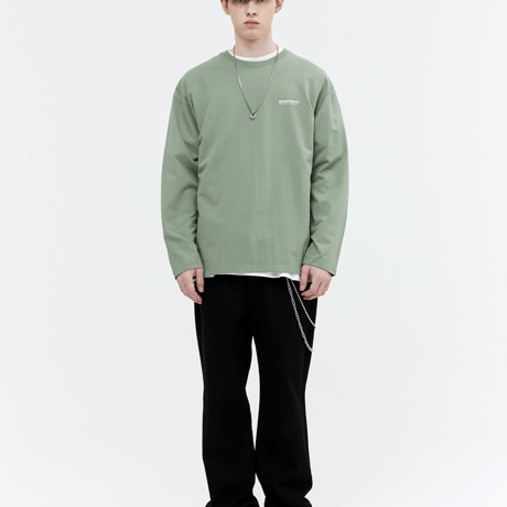 『grooverhyme』 　NYC ロケーションロングスリーブ Tシャツ (Light Khaki)