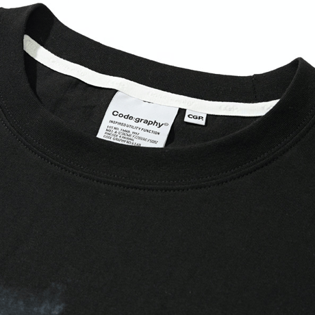 『Code:graphy』 　アースロゴロングスリーブ Tシャツ (Black)