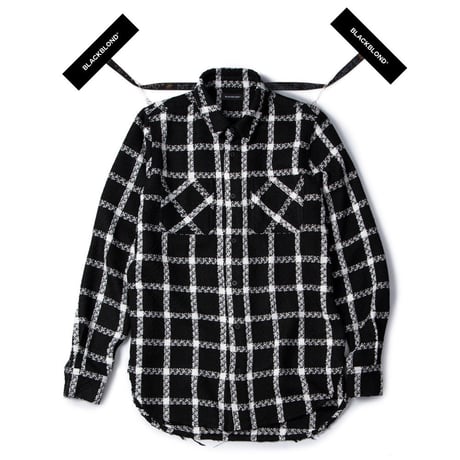『BLACKBLOND』 BBD Plaid Tweed Shirt (Black)