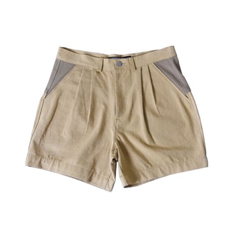 『FREAKISH BUILDING』  ルーベイタックショートパンツ (Beige)