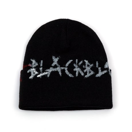 Blackblond Graffiti Logo Patch Beanie (Black, Red )