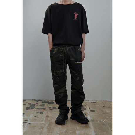 『LOUPS BLANCS』  ホログラムロゴカーゴパンツ  (Camo)