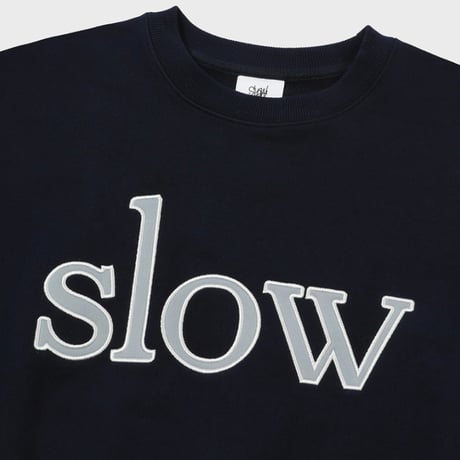 『SLOW RECORD HOUSE』　SLOW パッチスウェットシャツ (Navy)