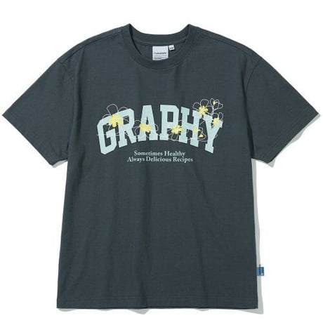 『Code:graphy』 　フラワーロゴ Tシャツ (Charcoal)