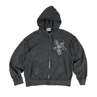 『SK8ER ROCK』 　スターリバースピグメントスウェットパーカージップアップ (Charcoal)