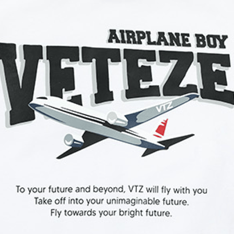『VETEZE』 　エアプレーンロングスリーブTシャツ (White)