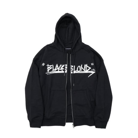 『BLACKBLOND』 　arrow graffiti logo zip up hood jacket (Black)