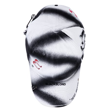 『BLACKBLOND』  theast sprayed custom double visor cap (White)