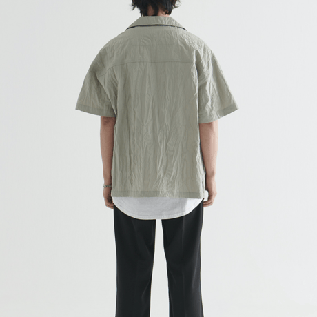 『 BY:L 』    ナイロンクリンクルオーバーシャツ (Grey)