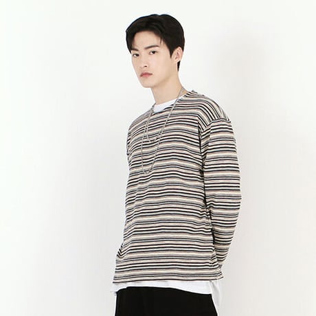 『 BY.L 』    マルチストライプニット (Black)
