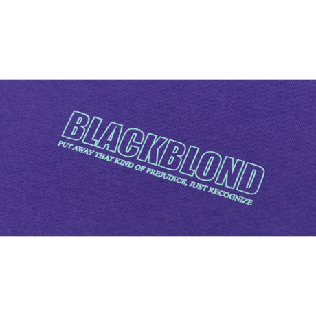 『BLACKBLOND』 オリジナルボーダーロゴショートスリーブTシャツ (Purple)