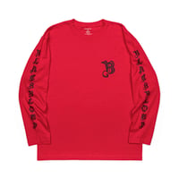 『BLACKBLOND』　sketch logo long t-shirt (Red)