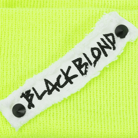 『BLACKBLOND』    サイドパッチロングニットキャップ (Neon)