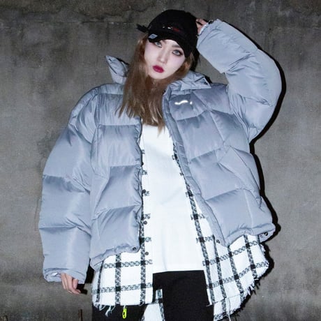 Blackblond Reflective Logo Oversize Short Padding (Gray)