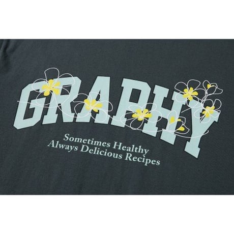 『Code:graphy』 　フラワーロゴ Tシャツ (Charcoal)