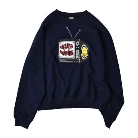『FREAKISH BUILDING』 silly tv sweatshirt (Navy)