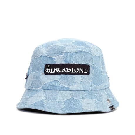『BLACKBLOND』   the apparition patchwork denim bucket hat (Light Blue)
