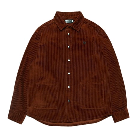『Verynineflux』   V コーデュロイシャツジャケット (Brown)
