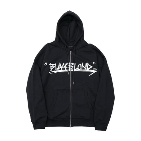 『BLACKBLOND』 　arrow graffiti logo zip up hood jacket (Black)