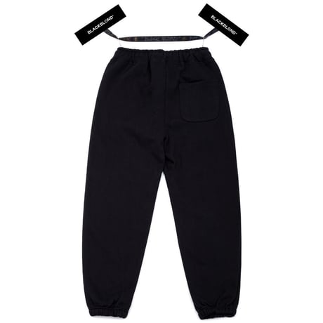 『BLACKBLOND』 　スローガンロゴスウェットパンツ (Black)