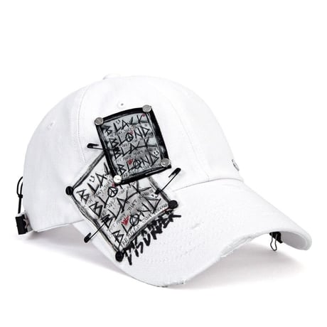 『BLACKBLOND』  ディスオーダーパッチキャップ (White)