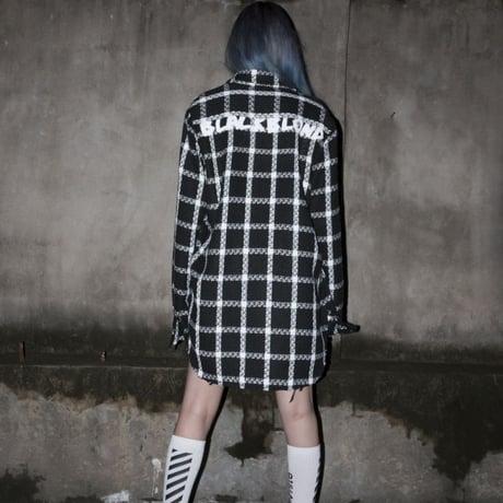 『BLACKBLOND』 BBD Plaid Tweed Shirt (Black)