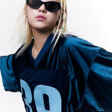 『CHAP CHAP』 　チャップツリー パームフットボール Tシャツ(Navy)