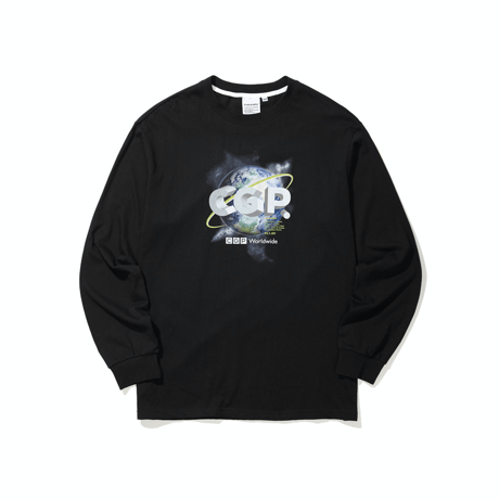 『Code:graphy』 　アースロゴロングスリーブ Tシャツ (Black)