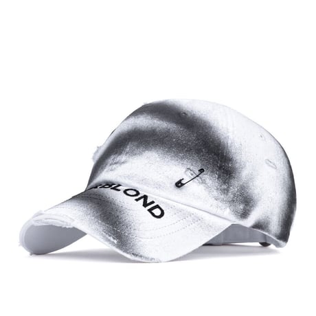 『BLACKBLOND』   Ripped Sprayed Custom Covered Logo Cap (Black,Blue,Red,White)