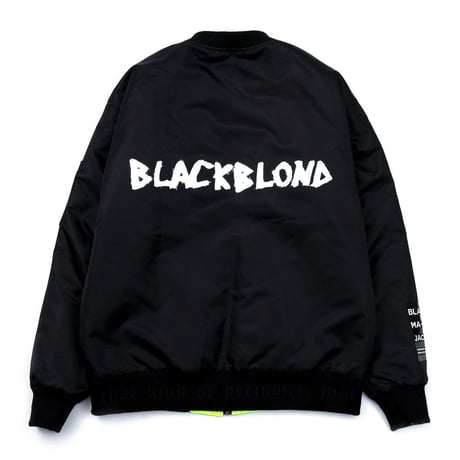 『BLACKBLOND』 リバーシブルオーバーサイズ MA1 ジャケット (Black/Neon)