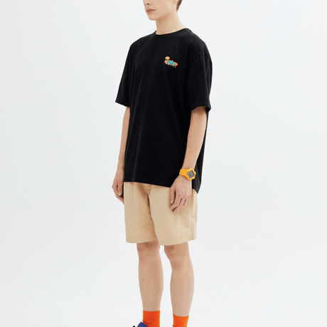 『grooverhyme』 　ハニーアンドピザ Tシャツ (Black)