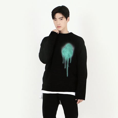 『 BY.L 』    スプレーペインティングニット (Black)