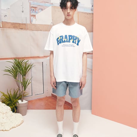 『Code:graphy』 　フラワーロゴ Tシャツ (White)