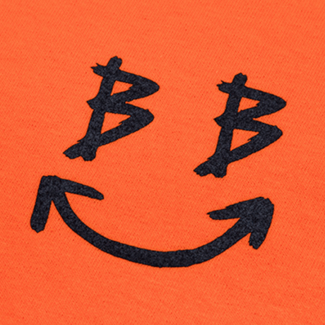 『BLACKBLOND』　スマイルロゴショートスリーブ Tシャツ (Orange)