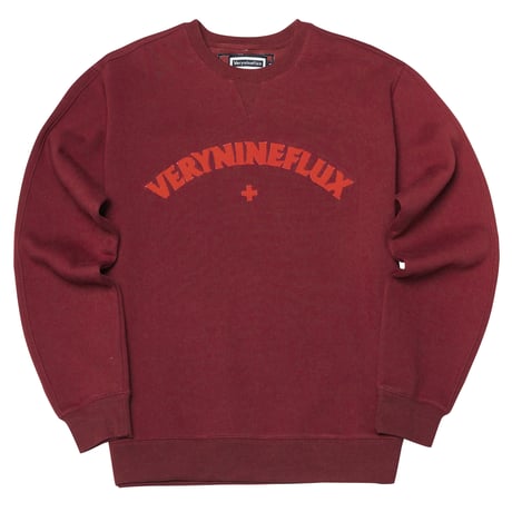 Verynineflux SUNSET CURLY CREWNECK (Burgundy / Beige)