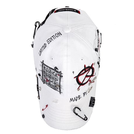 『BLACKBLOND』  サイクロプスカスタムプレートロゴキャップ (White)