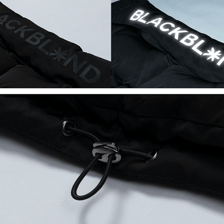 Blackblond Reflective Logo Oversize Short Padding (Black)