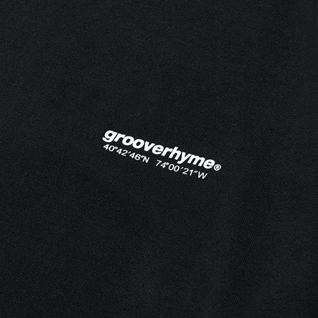 『grooverhyme』 　NYC ロケーションロングスリーブ Tシャツ (Black)