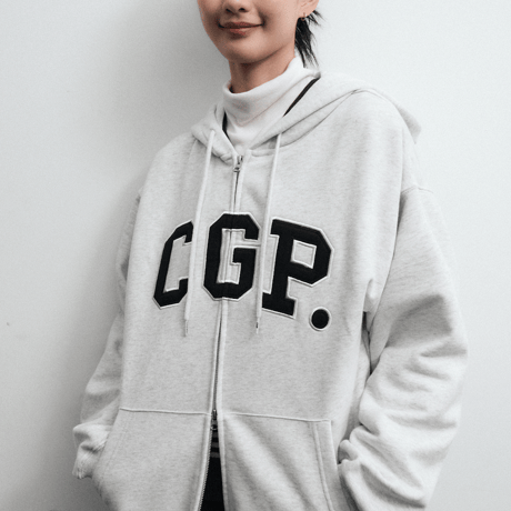 『Code:graphy』 　arch logo hoodie zip-up (Light Grey)