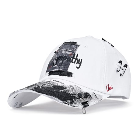 『BLACKBLOND』  no sympathy graffiti logo cap  (White)