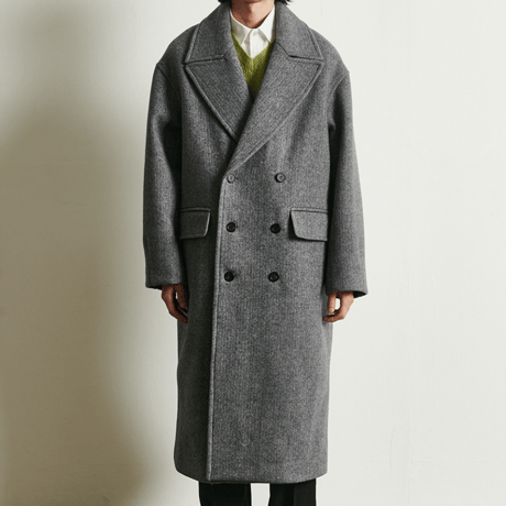 『 BY:L 』    ウールオーバーサイズダブルコート (Herringbone)