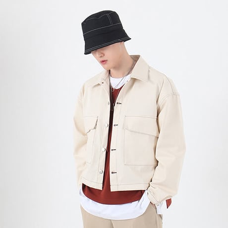 『 BY:L 』 　ステッチクロップジャケット  (Cream)