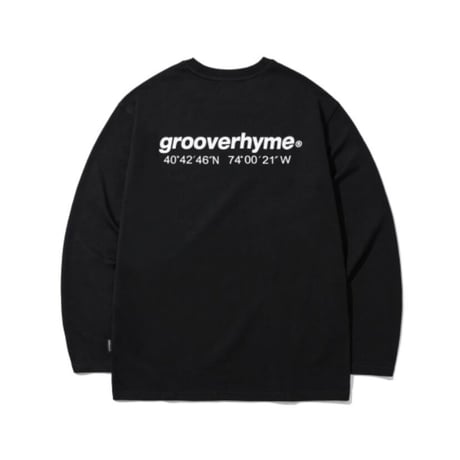 『grooverhyme』 　NYC ロケーションロングスリーブ Tシャツ (Black)