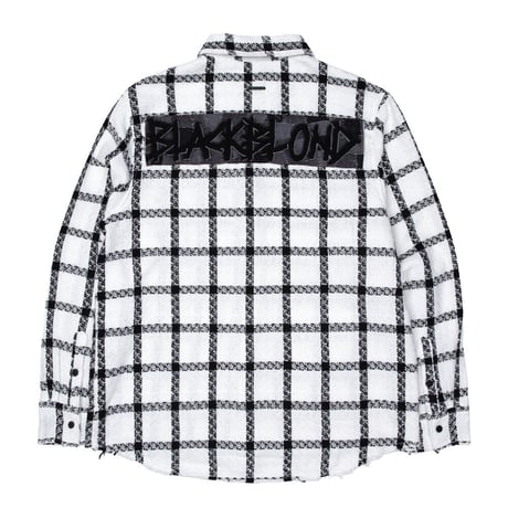 『BLACKBLOND』　ヒストリーデニムパッチワークプラッドツイード (White)